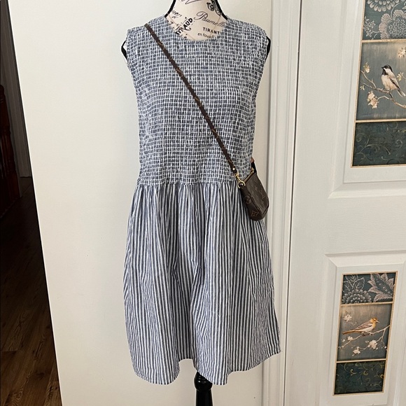 French Connection Dresses & Skirts - French Connection Blue and White Striped Mini Dress